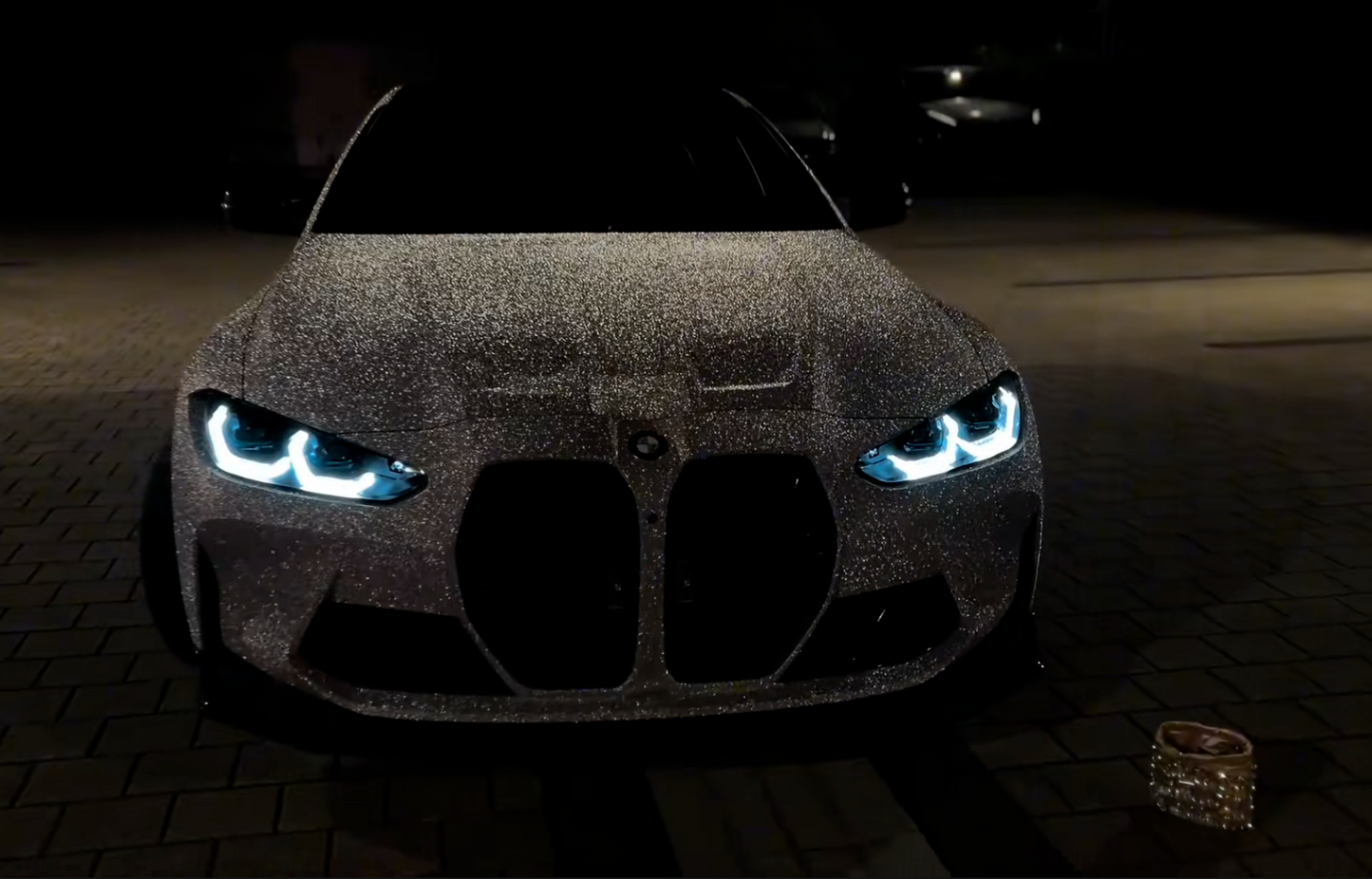 Premium folia jak brokat świecąca czarna