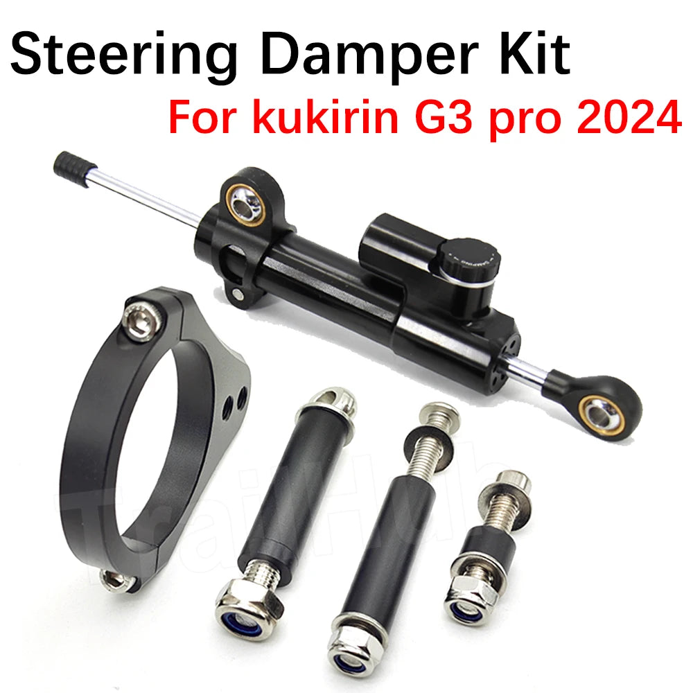Gotowy zestaw steering damper z mocowaniami do Kukirin G3 Pro