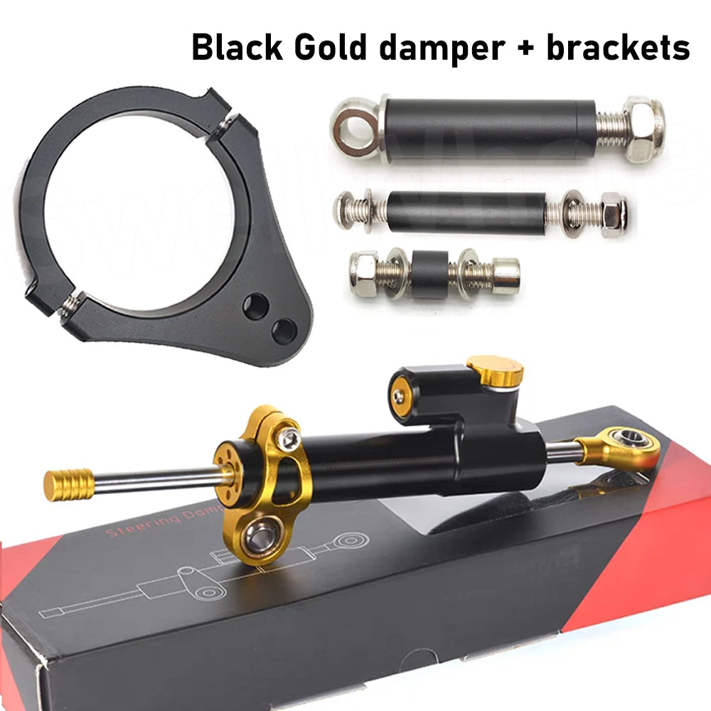 Gotowy zestaw steering damper z mocowaniami do Kukirin G3 Pro