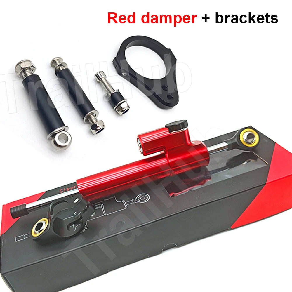 Gotowy zestaw steering damper z mocowaniami do Kukirin G3 Pro