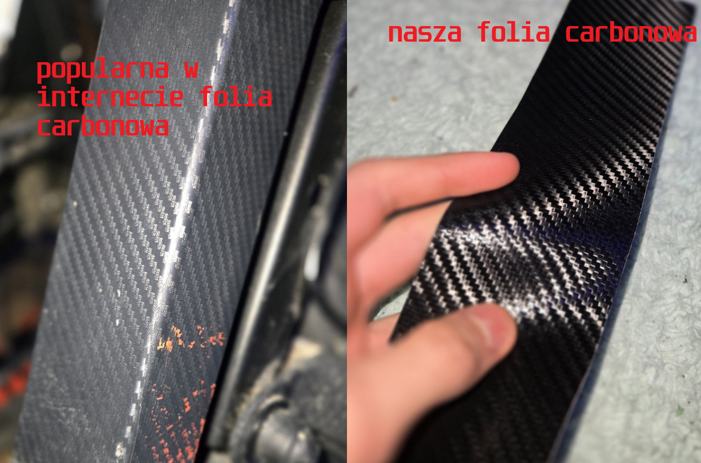 Najwyższej jakości folia carbonowa – głęboka tekstura, mocne kolory i perfekcyjna przyczepność