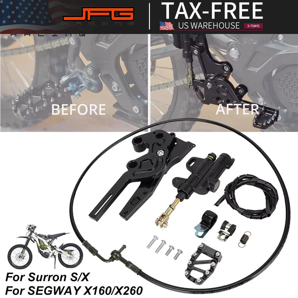 Rear Hydraulic Foot Brake Caliper Pedal Lever Kit Dirt E-Bike For Surron Sur-Ron Lightbee Light Bee X S Segway X160 Motorcycle