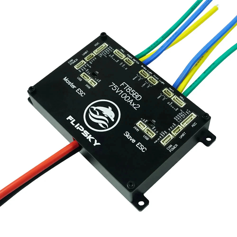 Flipsky FT85BD Dual ESC 84V 200A z aluminiową obudową – kontroler prędkości do e‑skate, hulajnogi i e‑bike