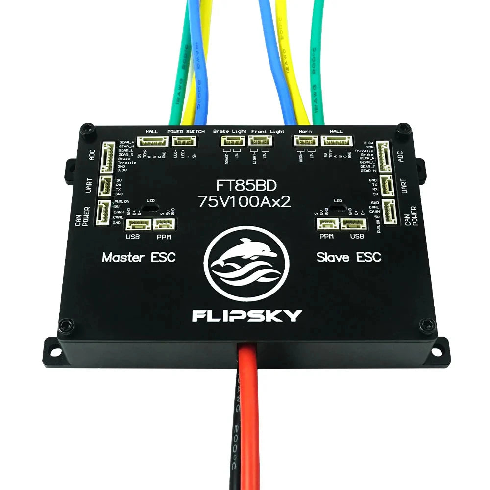 Flipsky FT85BD Dual ESC 84V 200A z aluminiową obudową – kontroler prędkości do e‑skate, hulajnogi i e‑bike