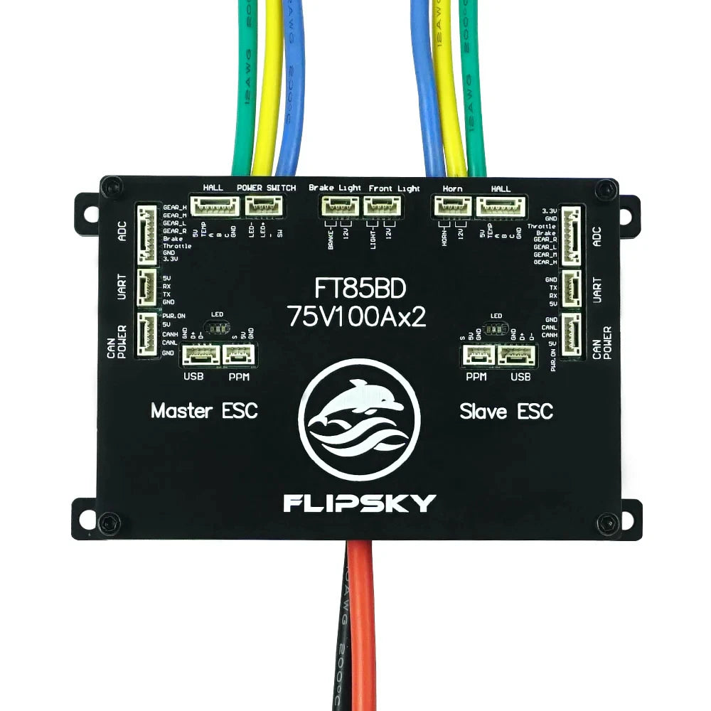 Flipsky FT85BD Dual ESC 84V 200A z aluminiową obudową – kontroler prędkości do e‑skate, hulajnogi i e‑bike
