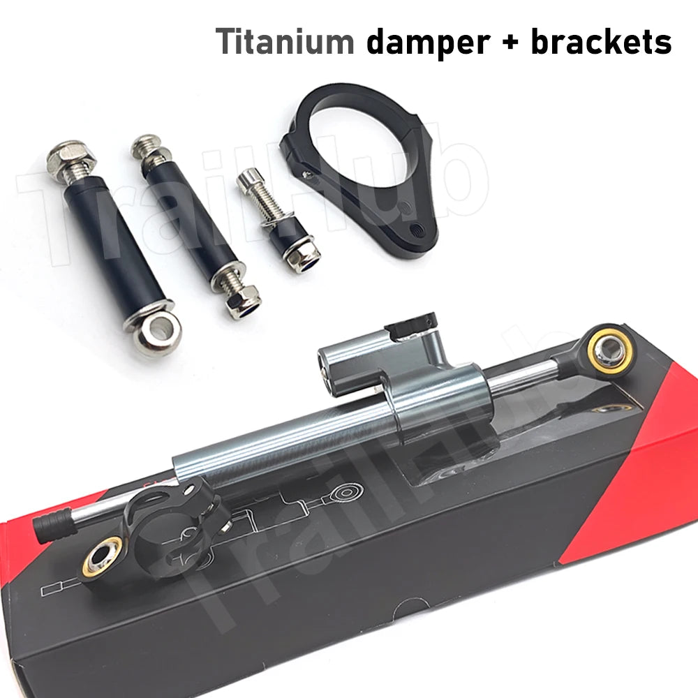 Gotowy zestaw steering damper z mocowaniami do Kukirin G3 Pro
