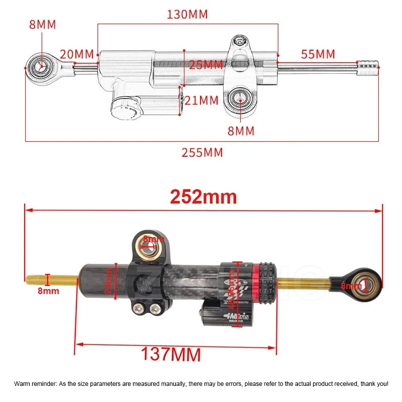 Gotowy zestaw steering damper z mocowaniami do Kukirin G3 Pro